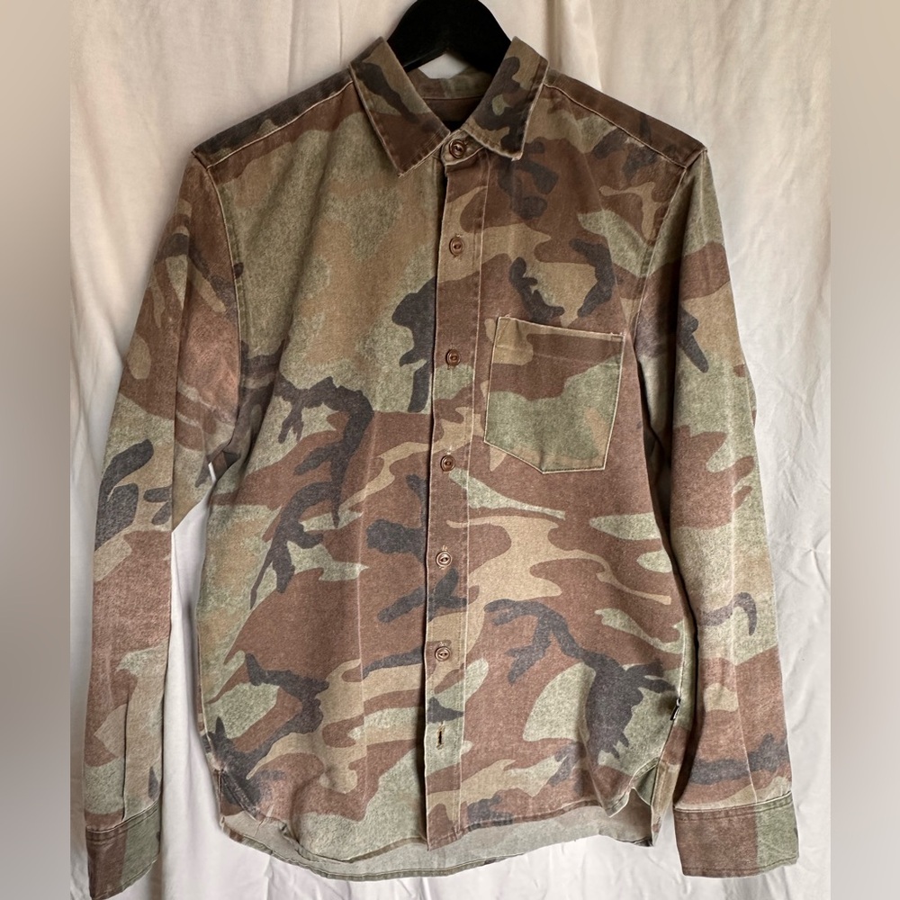 Ransom Men's Camouflage button down  in Brown, black & Green